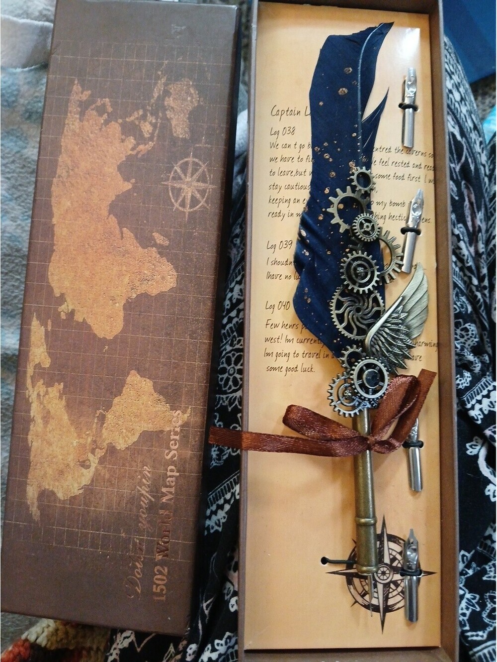 Dolin Youpin 1502 World Map Series Steam Punk Feather Quill Pen Set